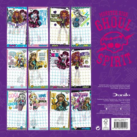 Monster High 2017 Square Calendar Extra Image 1